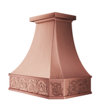 handmade copper range hood natural finish