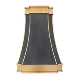 ELITE Huston Custom Stainless Kitchen Range Hood with Brass Straps 34"W x 51"H x 22"D-In Stock