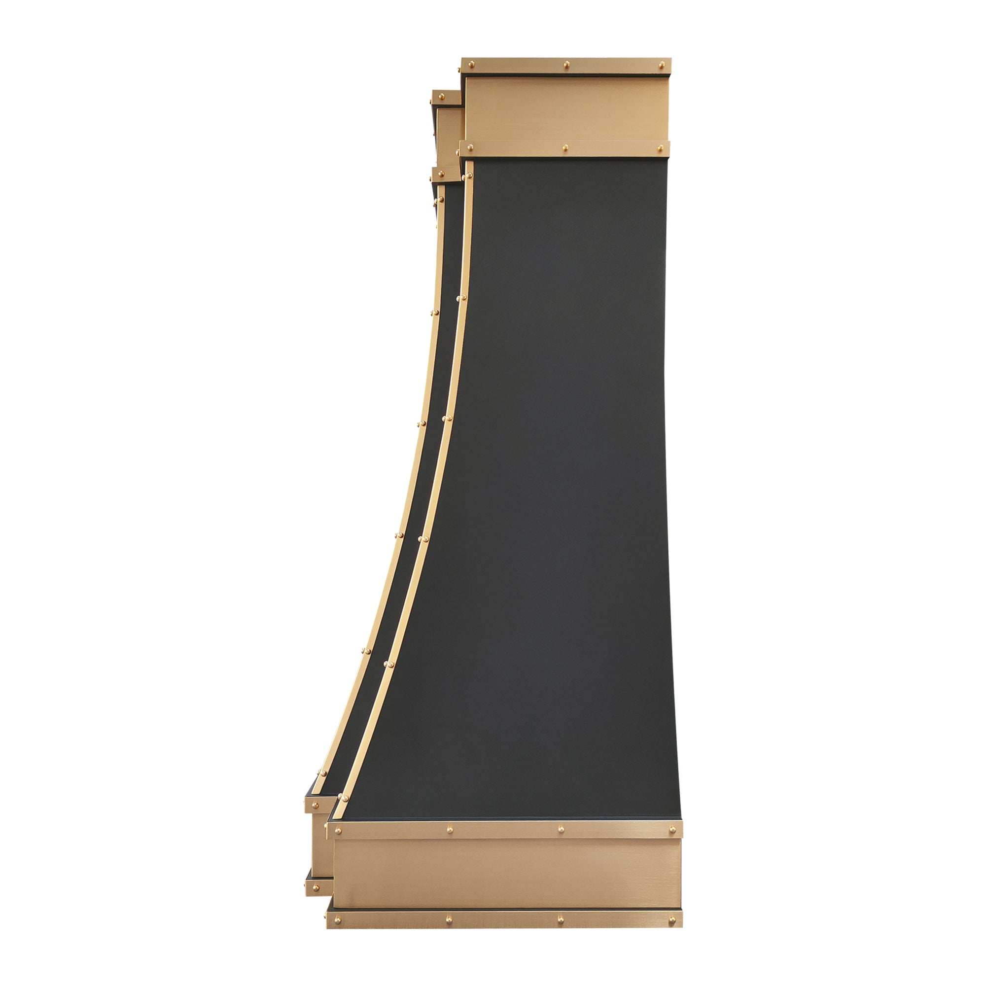 ELITE Huston Custom Stainless Kitchen Range Hood with Brass Straps 34"W x 51"H x 22"D-In Stock