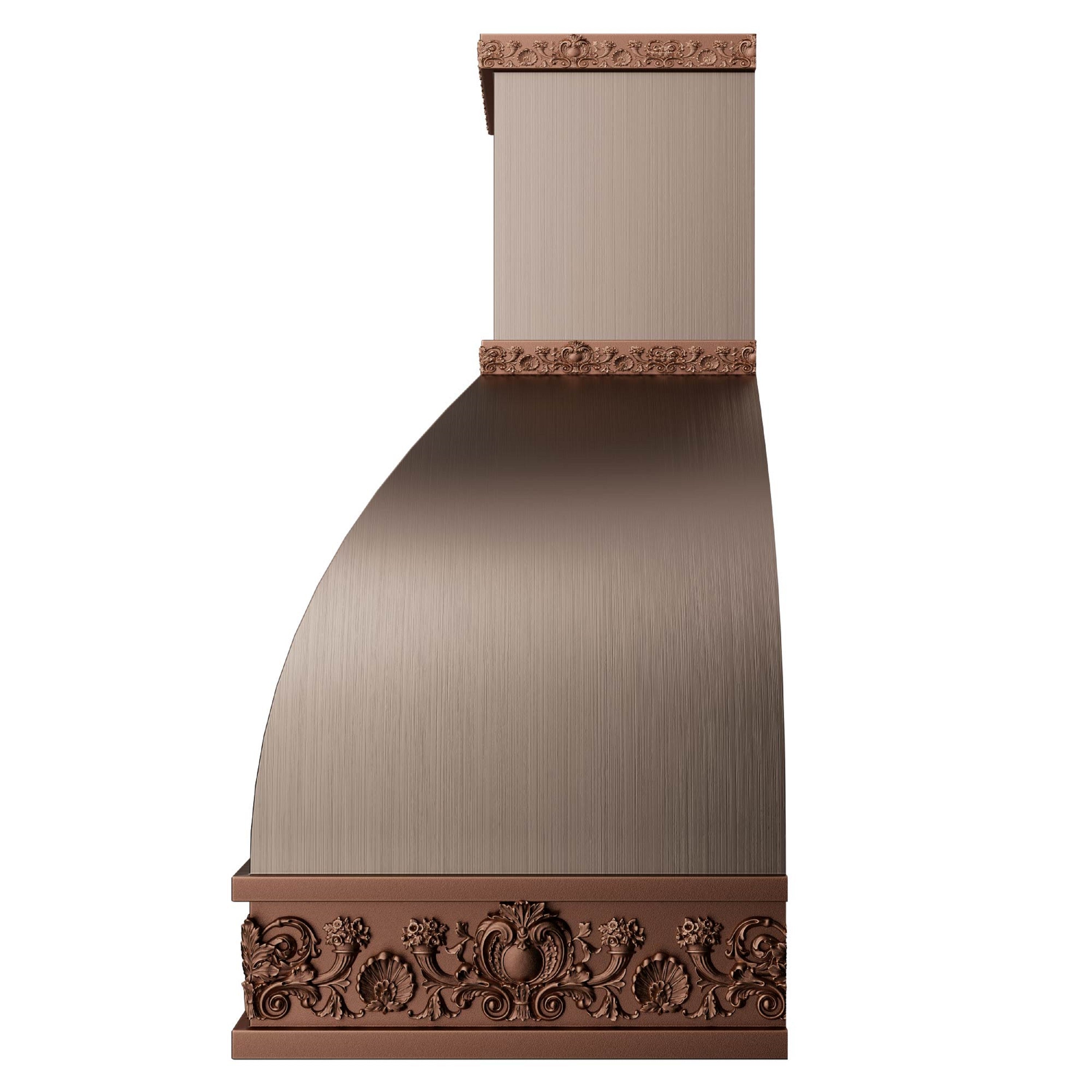kitchens with copper cutsom range hoods 