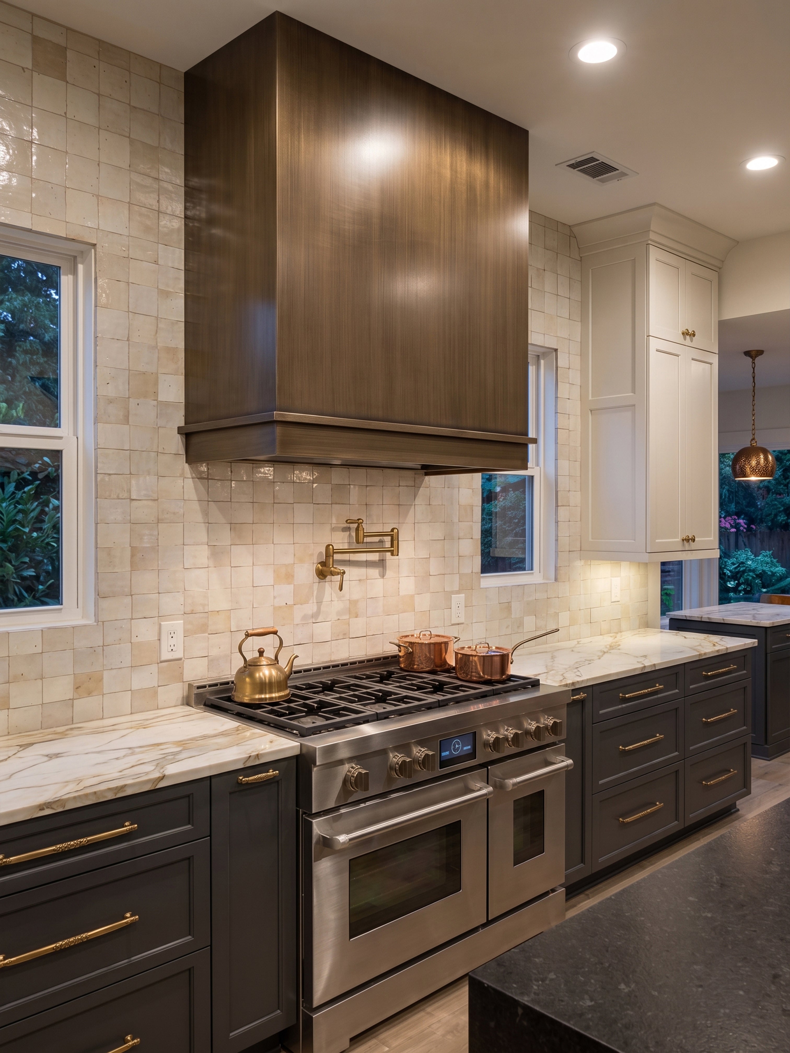 ELITE California Artisan Custom Brass Kitchen Stove Hood EL5-B04