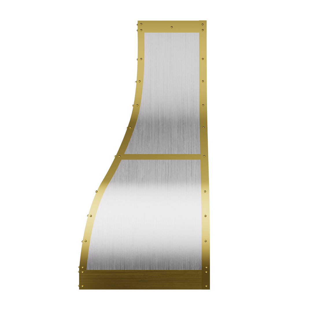 ELITE Houston Custom Stainless Steel Kitchen Vent Hoods with Brass Trims Warp Around 