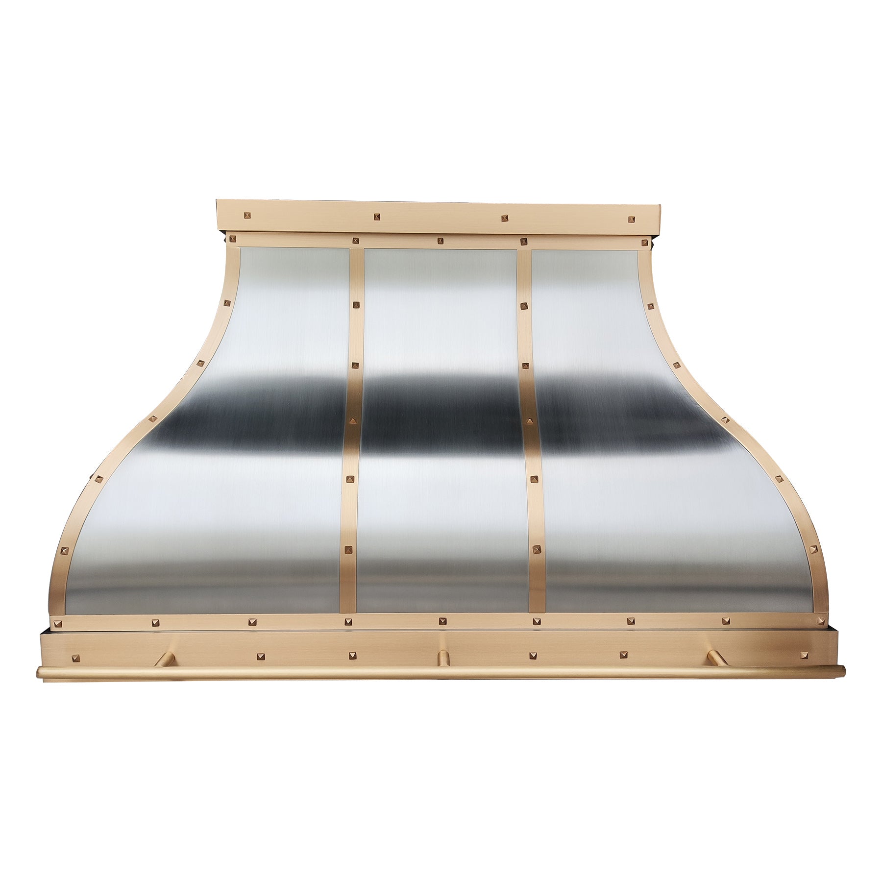 ELITE Houston Custom Stainless Steel Kitchen Hood with Brass Bands EL1-3-S05