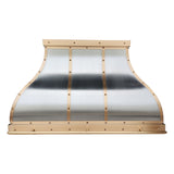 ELITE Houston Custom Stainless Steel Kitchen Hood with Brass Bands EL1-3-S05
