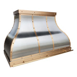 ELITE Houston Custom Stainless Steel Kitchen Hood with Brass Bands EL1-3-S05