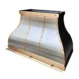 ELITE Houston Custom Stainless Steel Kitchen Hood with Brass Bands EL1-3-S05