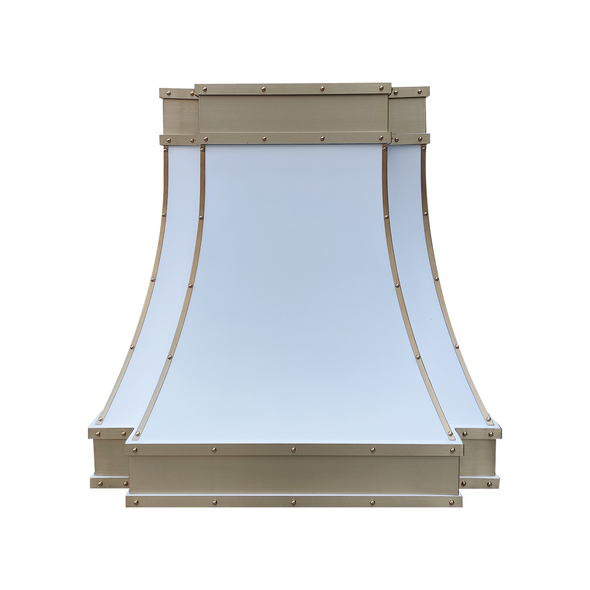 ELITE Huston Custom Stainless Kitchen Range Hood with Brass Straps EL33-S01