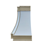 ELITE Huston Custom Stainless Kitchen Range Hood with Brass Straps EL33-S01