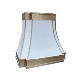 ELITE Huston Custom Stainless Kitchen Range Hood with Brass Straps EL33-S01
