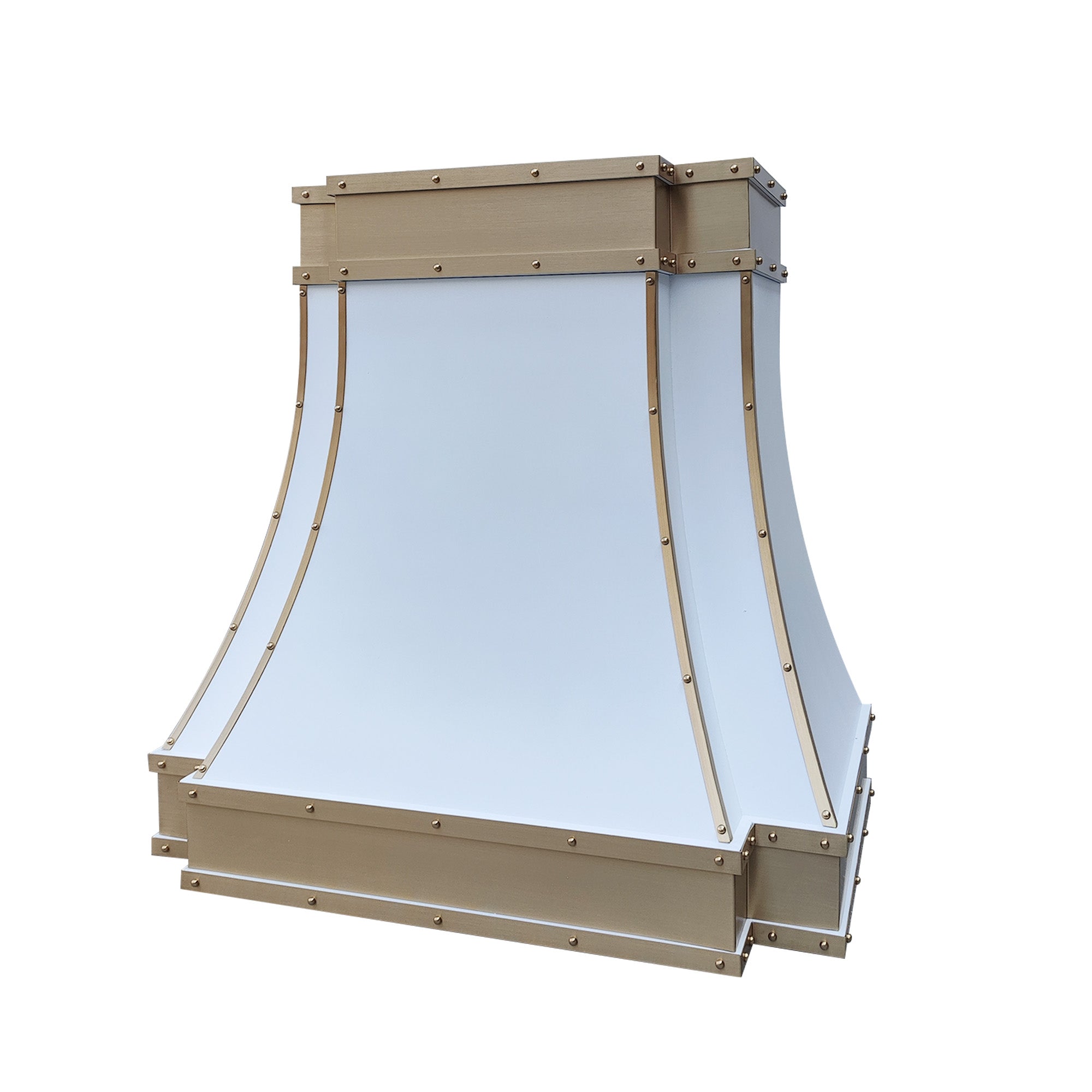 ELITE Huston Custom Stainless Kitchen Range Hood with Brass Straps EL33-S01