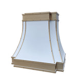 ELITE Huston Custom Stainless Kitchen Range Hood with Brass Straps EL33-S01