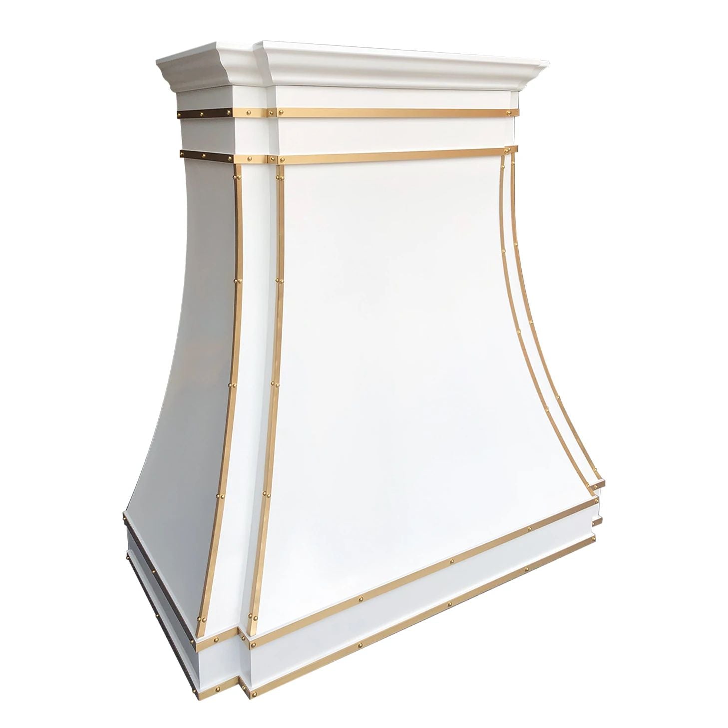ELITE Huston Custom Stainless Kitchen Range Hood with Brass Straps EL33-S03