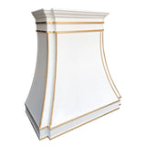 ELITE Huston Custom Stainless Kitchen Range Hood with Brass Straps EL33-S03
