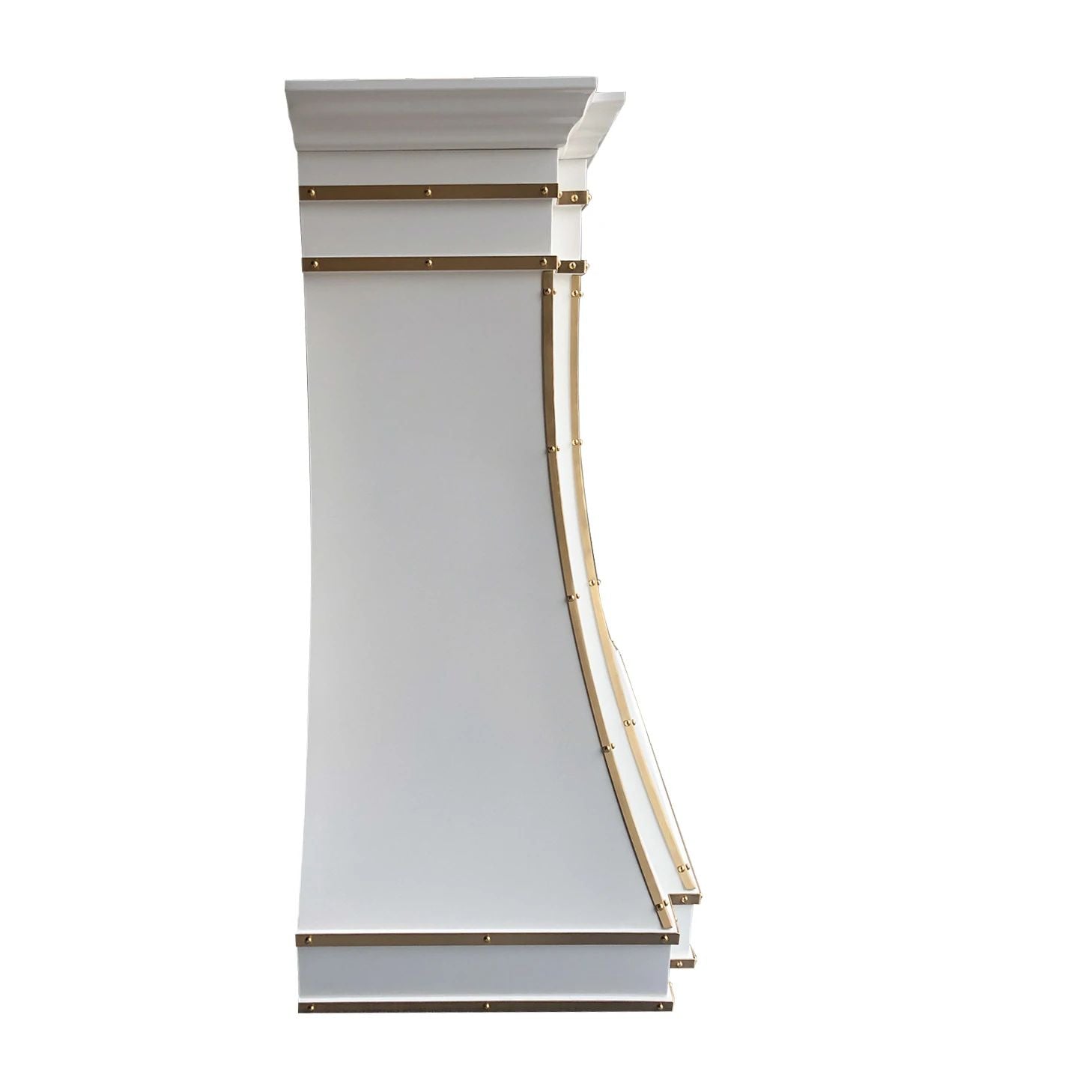 ELITE Huston Custom Stainless Kitchen Range Hood with Brass Straps EL33-S03