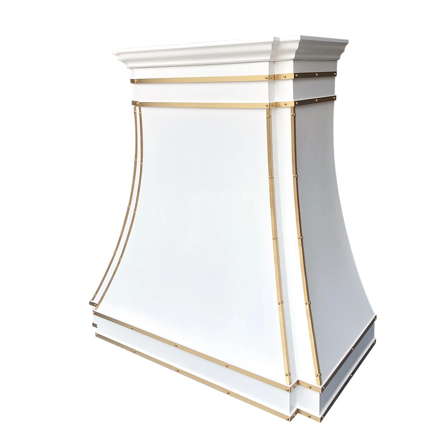 ELITE Huston Custom Stainless Kitchen Range Hood with Brass Straps EL33-S03