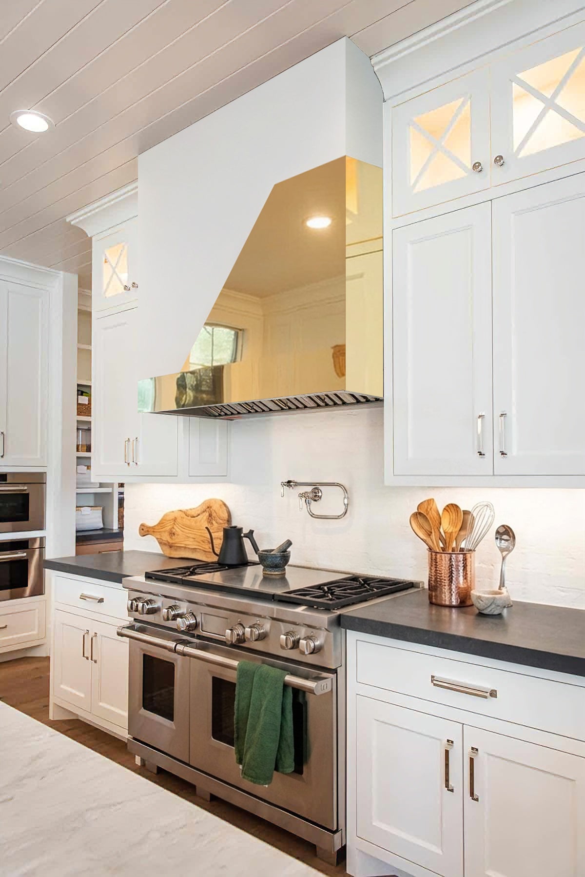 Custom Two-tone Stainless Steel Vent Hood for Sale