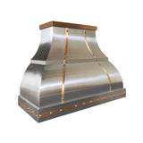 ELITE Texas Industrial Custom Stainless Steel Range Hood with Brass Straps EL1-S04