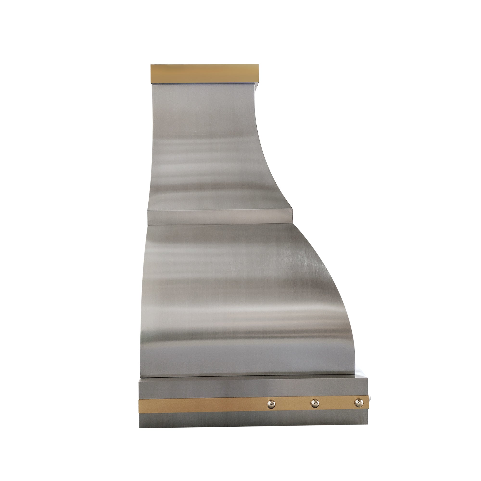 ELITE Texas Industrial Custom Stainless Steel Range Hood with Brass Straps EL1-S04