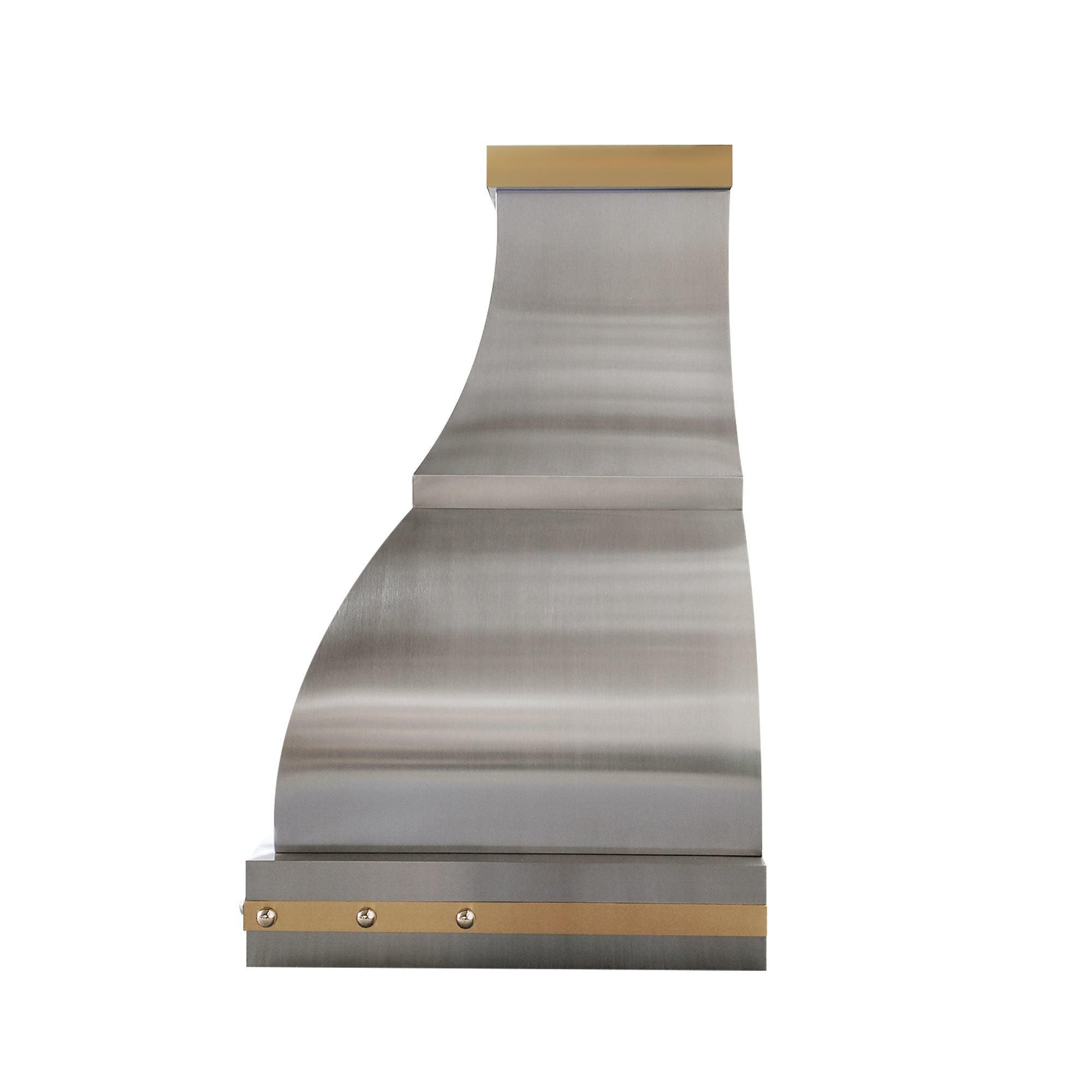 ELITE Texas Industrial Custom Stainless Steel Range Hood with Brass Straps EL1-S04