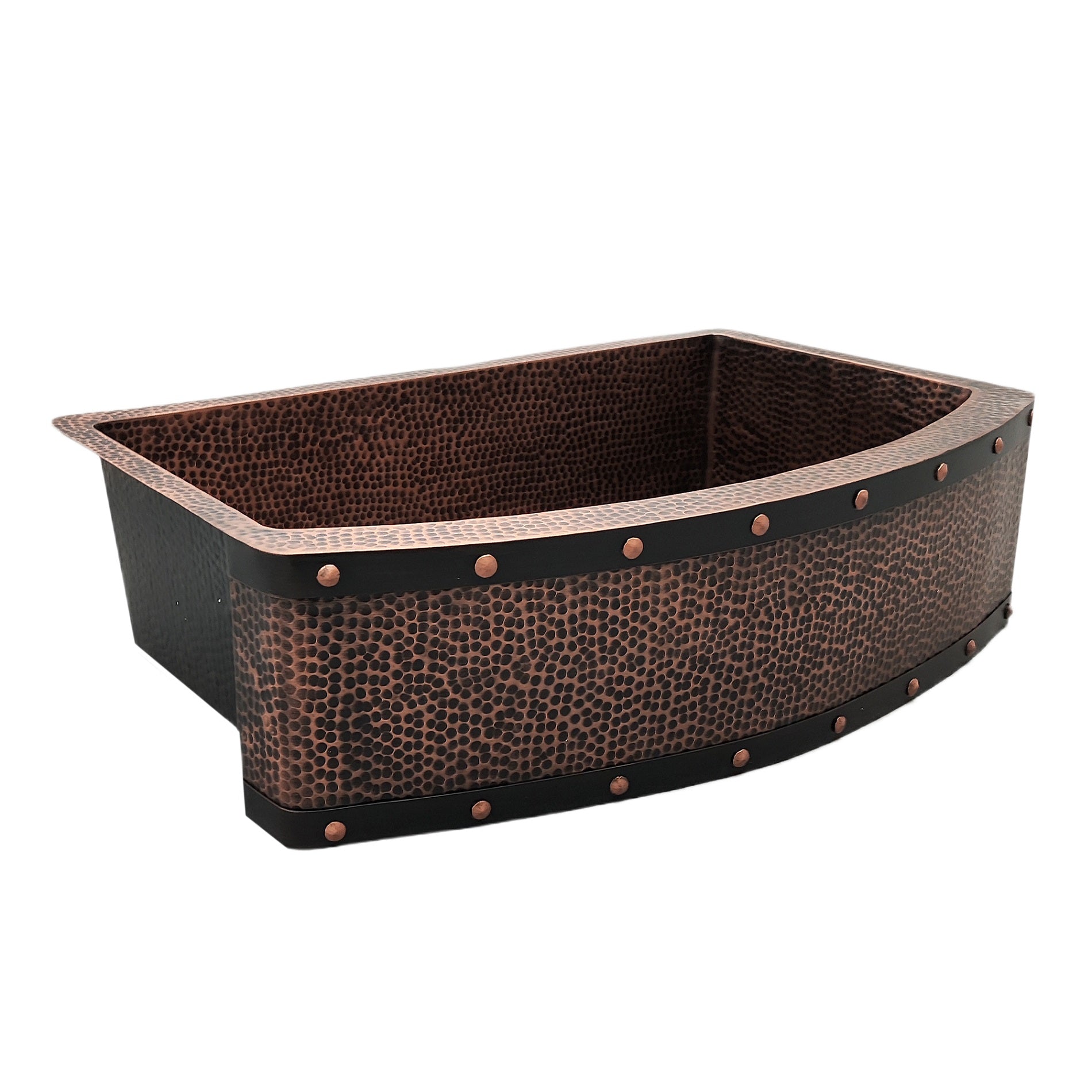 ELITE Antique Hammered Copper Farm-style Kitchen Sinks EL-CS06