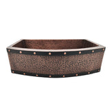 ELITE Antique Hammered Copper Farm-style Kitchen Sinks EL-CS06