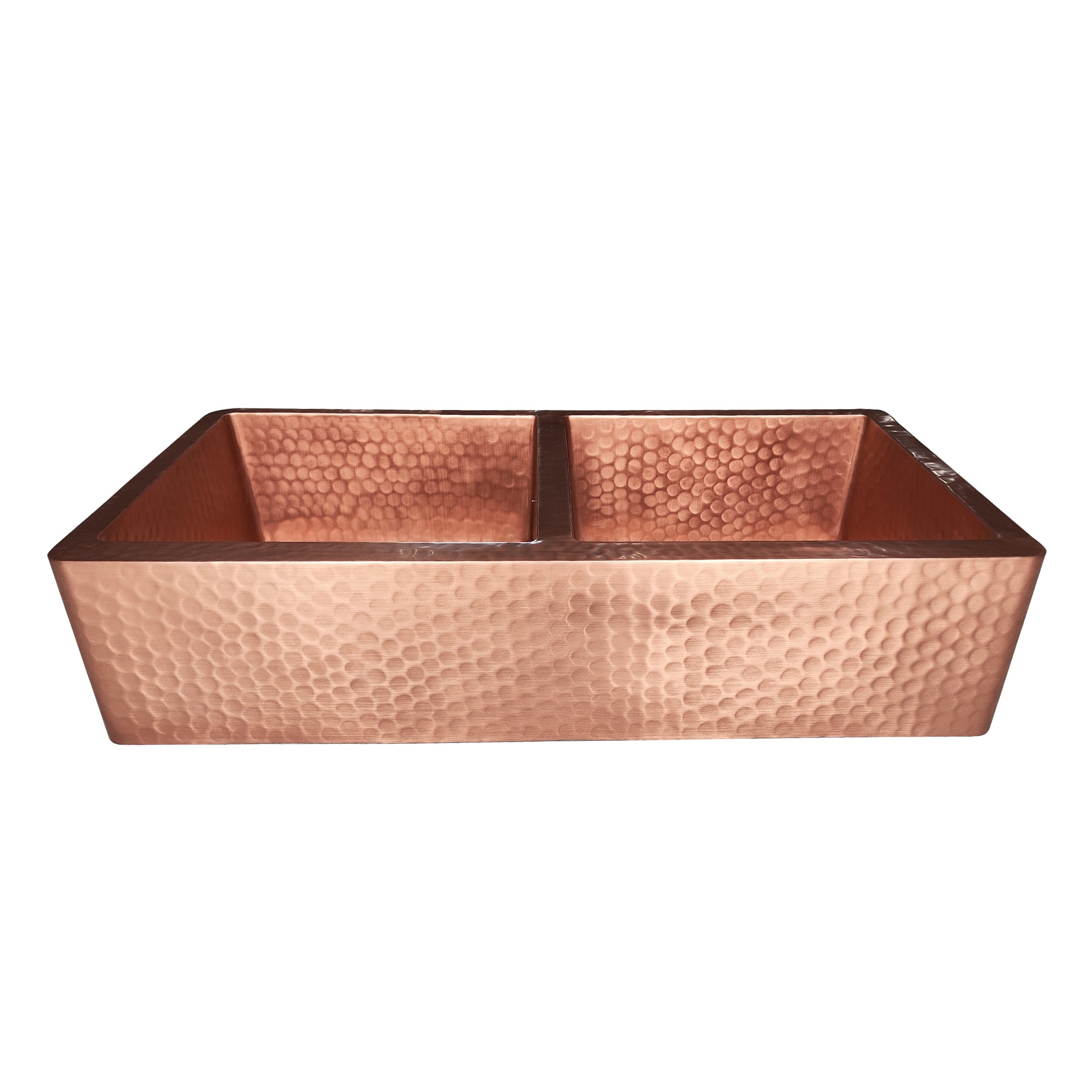ELITE Hammered Double Bowl Bright Copper Kitchen Sinks EL-CS03