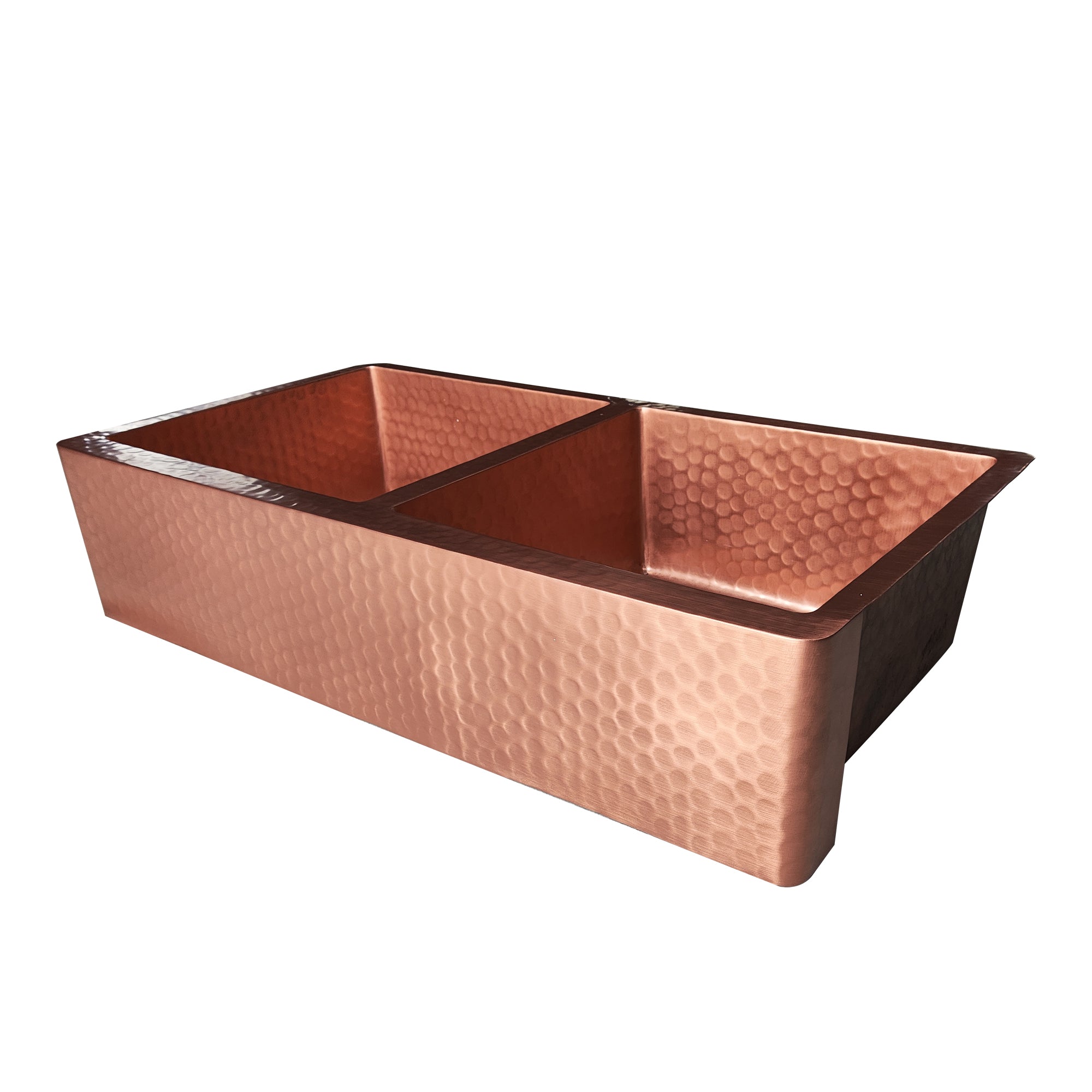 ELITE Hammered Double Bowl Bright Copper Kitchen Sinks EL-CS03