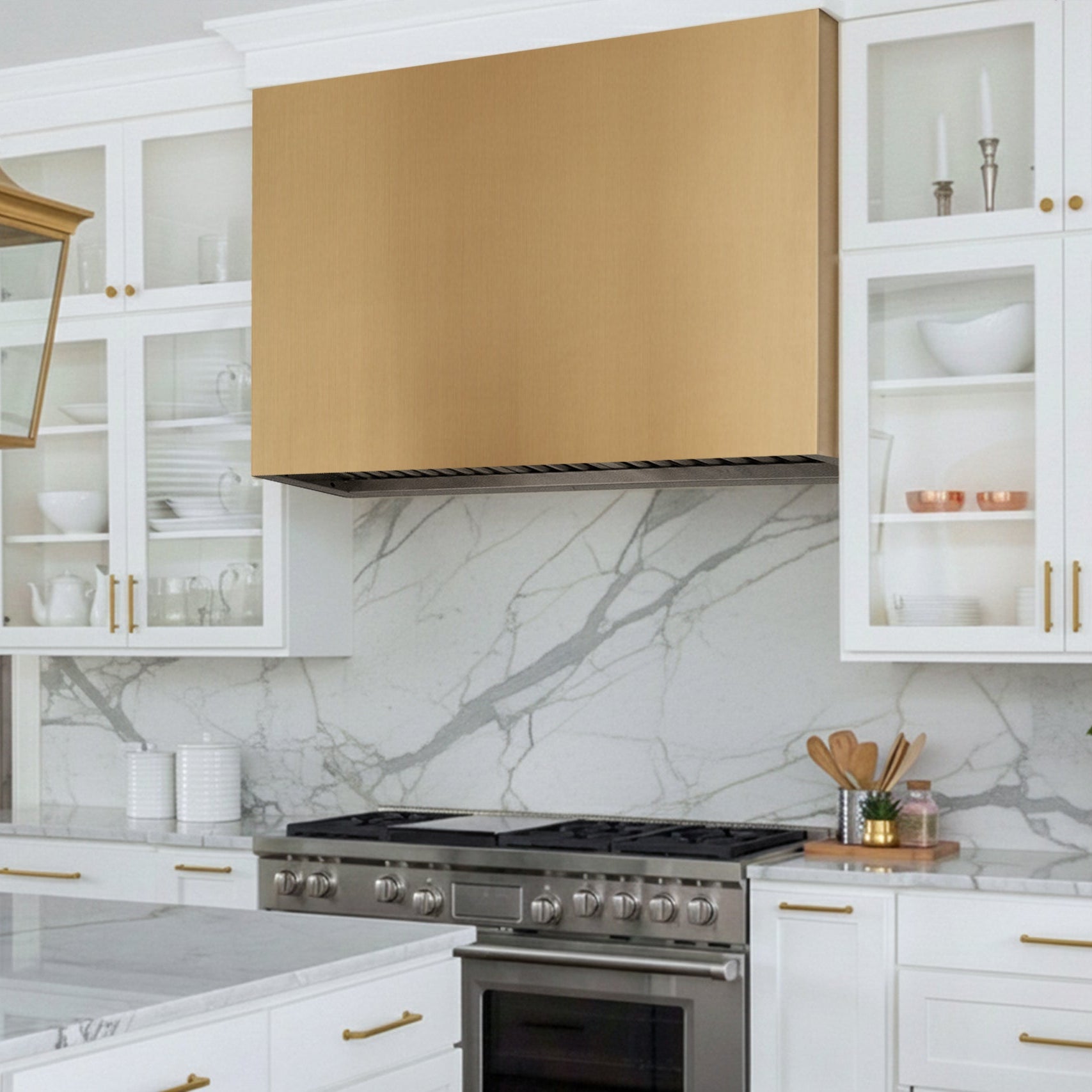 Elite California Box-style Custom Brass Stove Vent Hoods EL5-B07