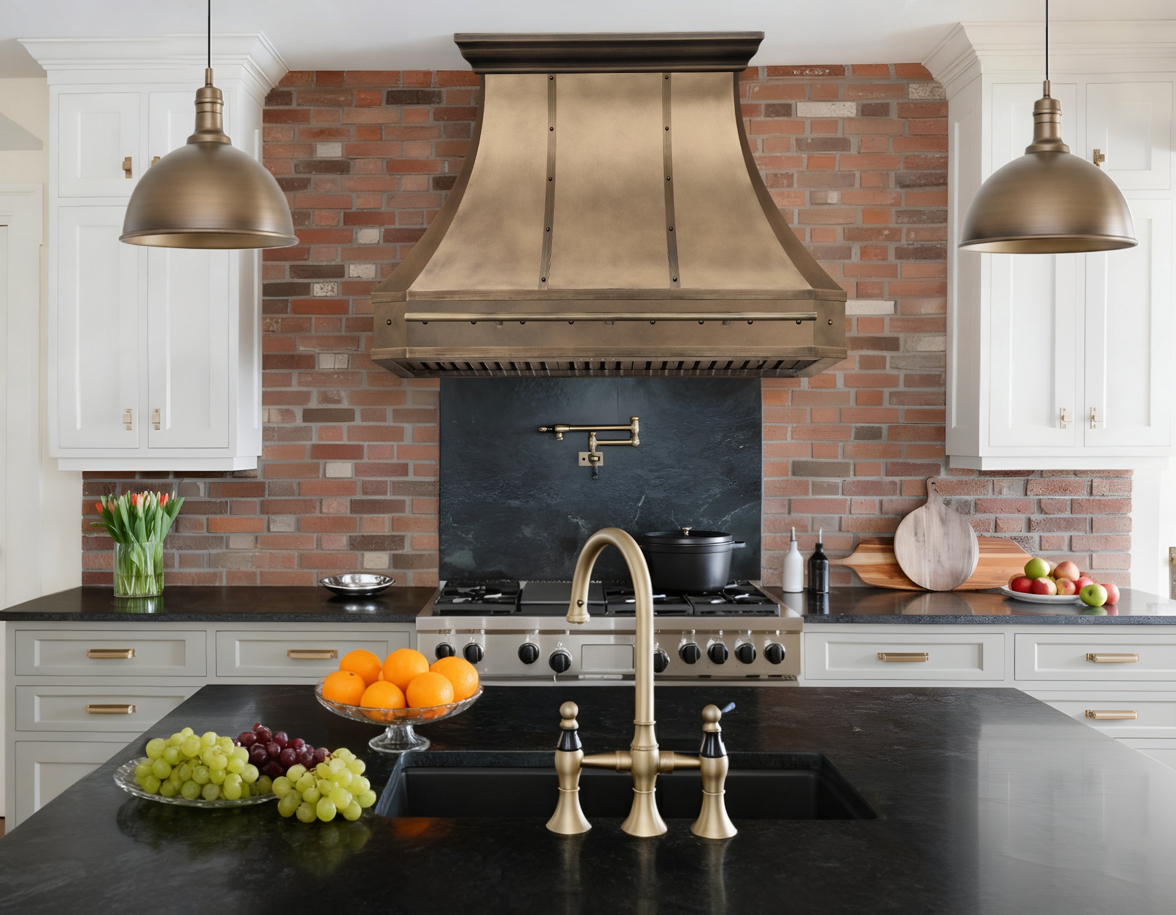 Elite Chicago Unique Custom Brass Range Hoods for Stove EL3-B05