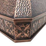 Elite Texas Custom Vintage Hammered Copper Stove Hood EL3-C05