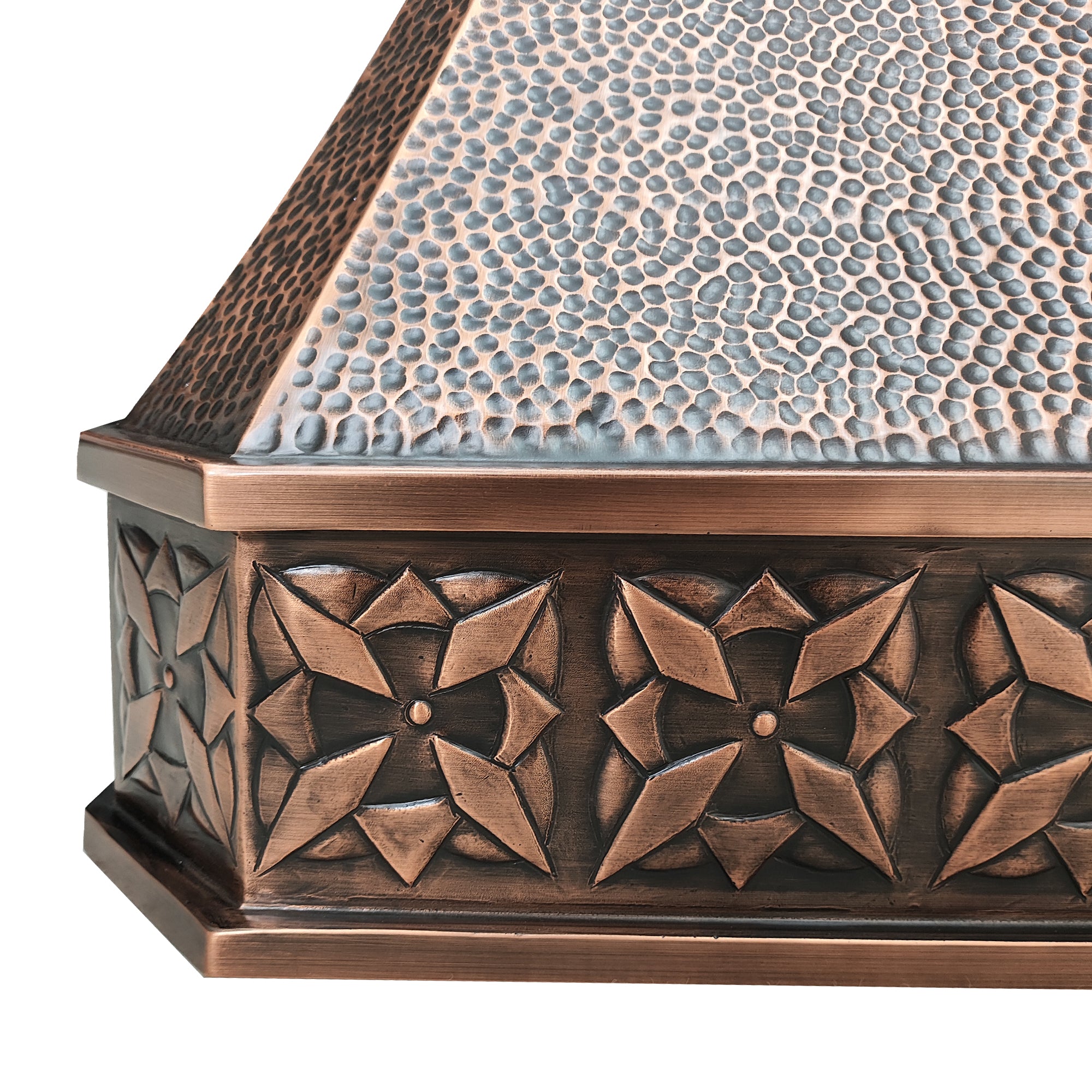 Elite Texas Custom Vintage Hammered Copper Stove Hood EL3-C05