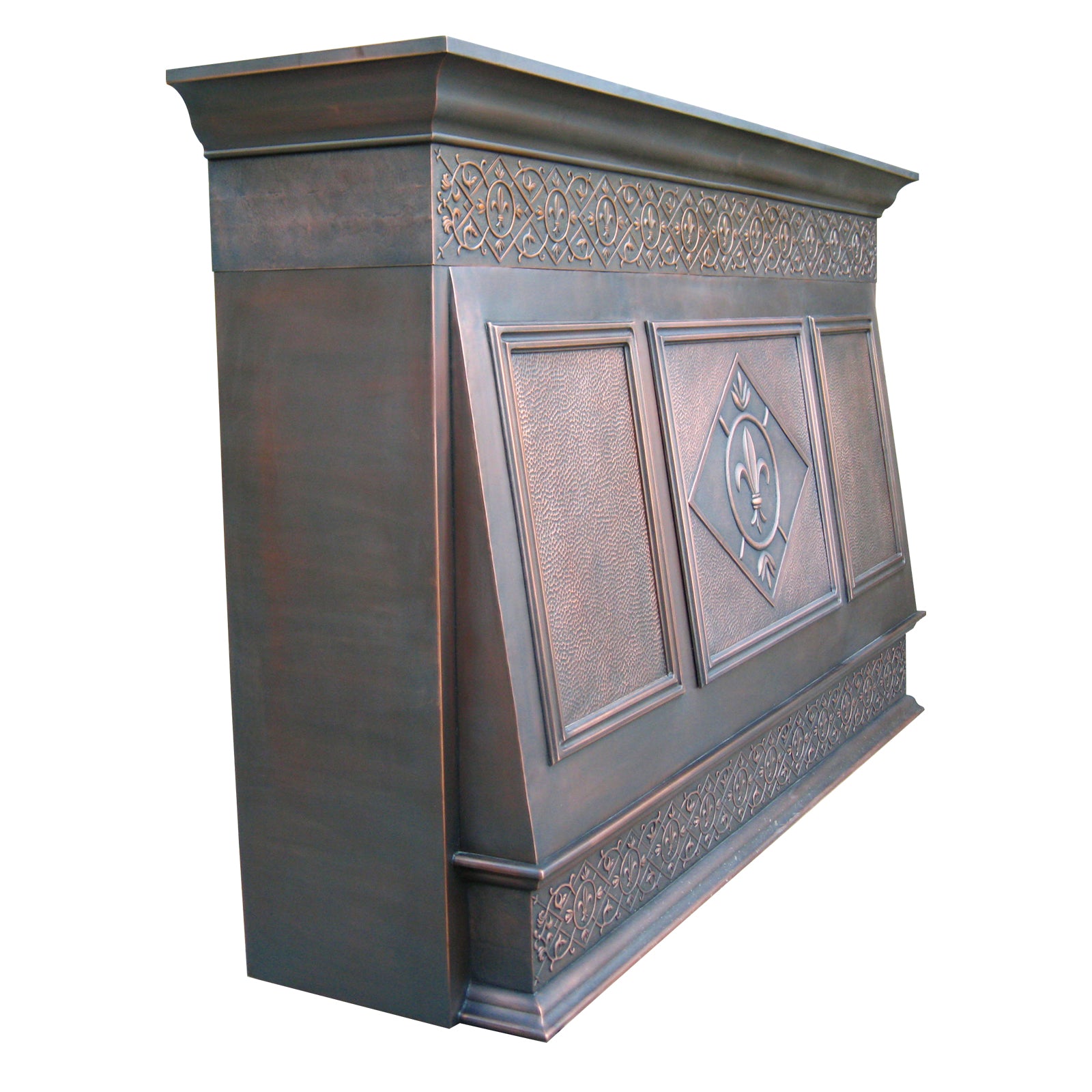 Eliterangehood box copper range hood with apron & rivets