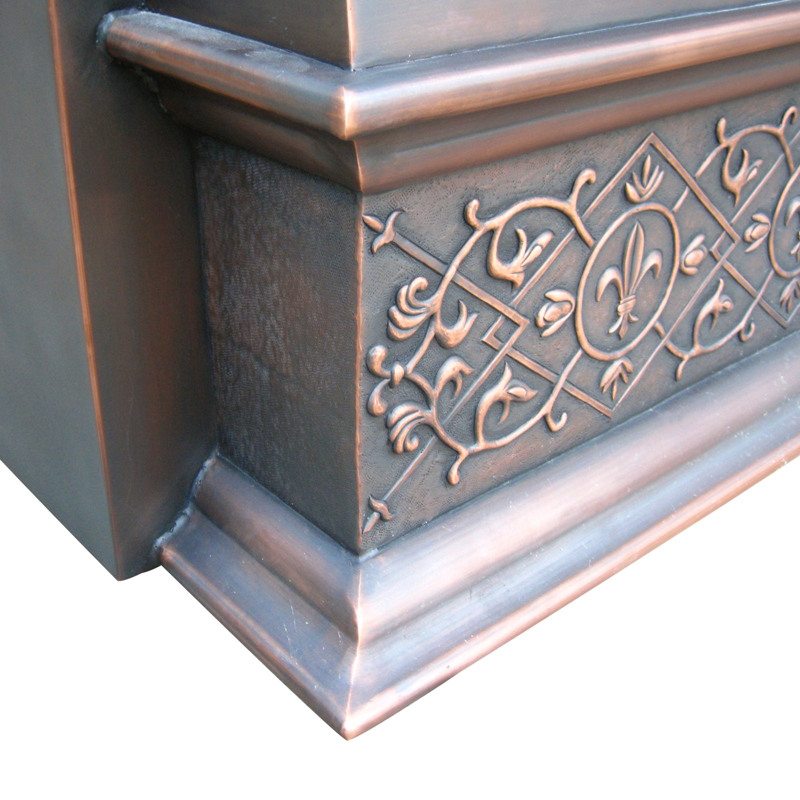 Eliterangehood box copper range hood with apron & rivets