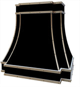 ELITE Huston Custom Stainless Kitchen Range Hood with Brass Straps for Kayla