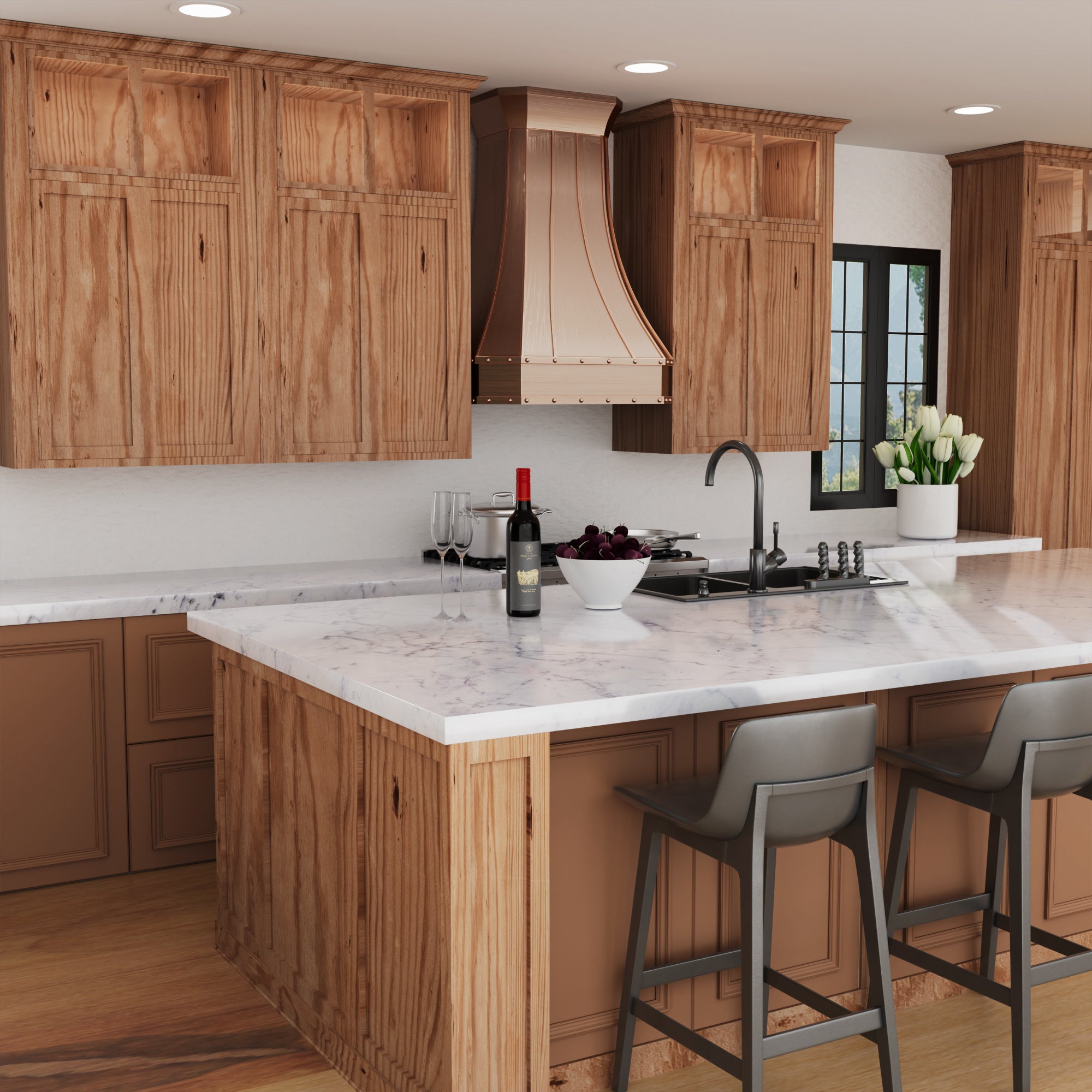 custom copper kitchen oven hoods