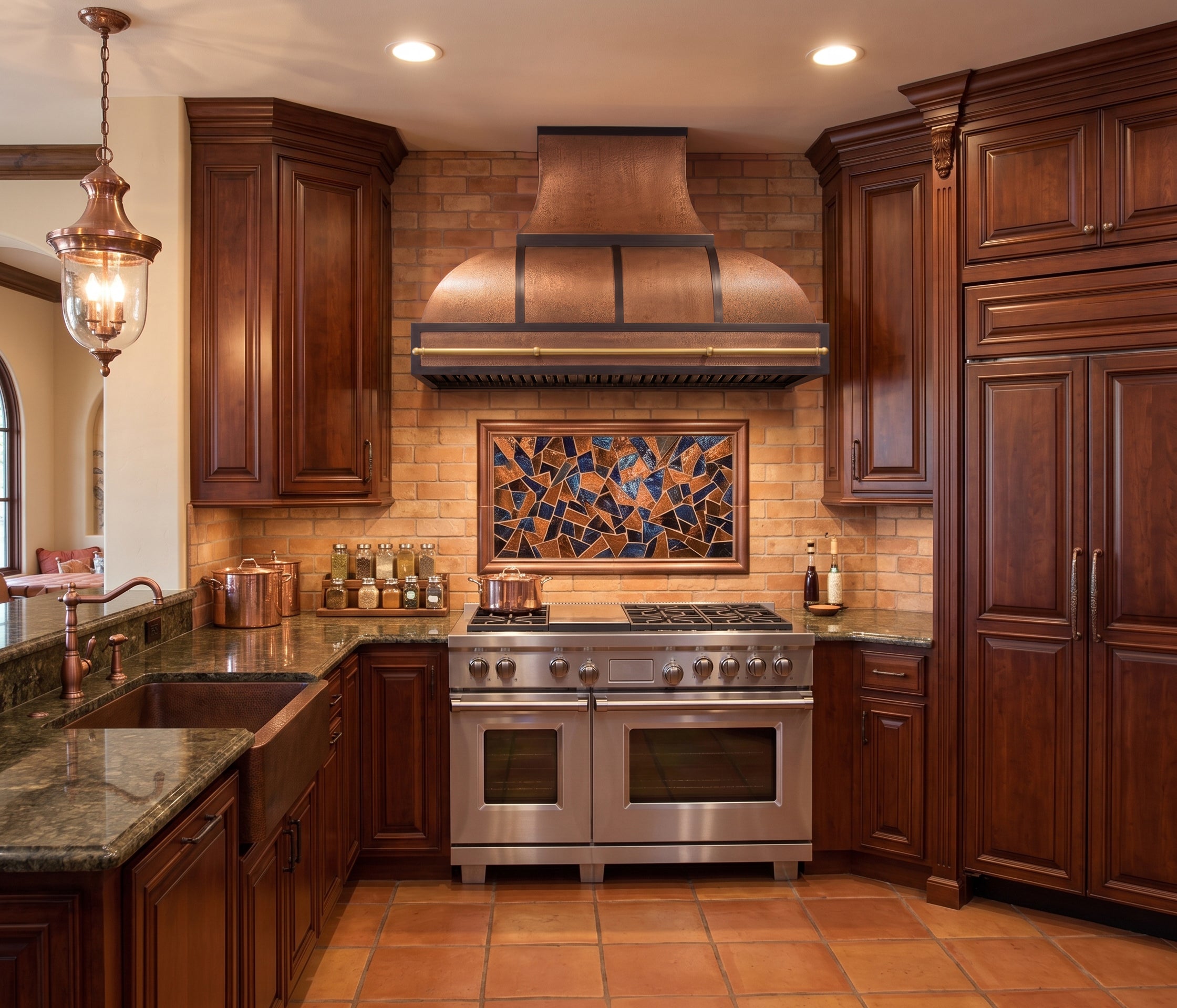 Elite California Custom Weathered Copper Kitchen Hood EL2-C03