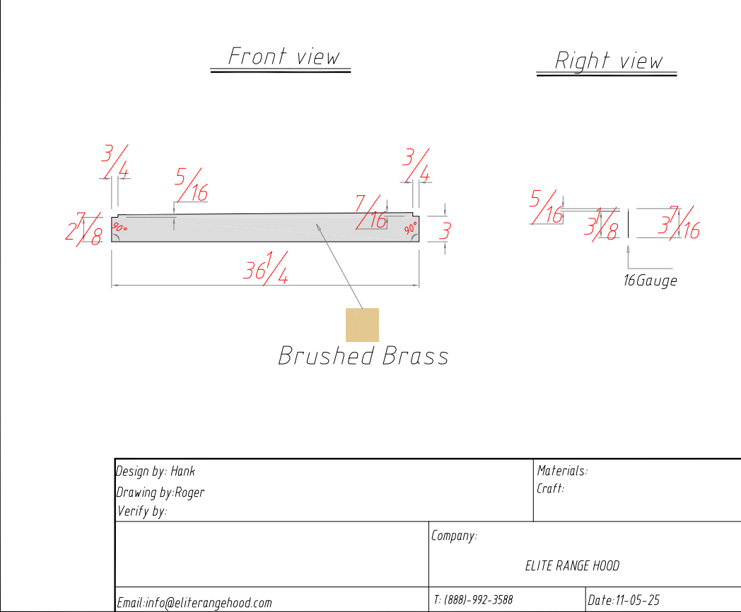 Brushed Brass Panels for Debbie