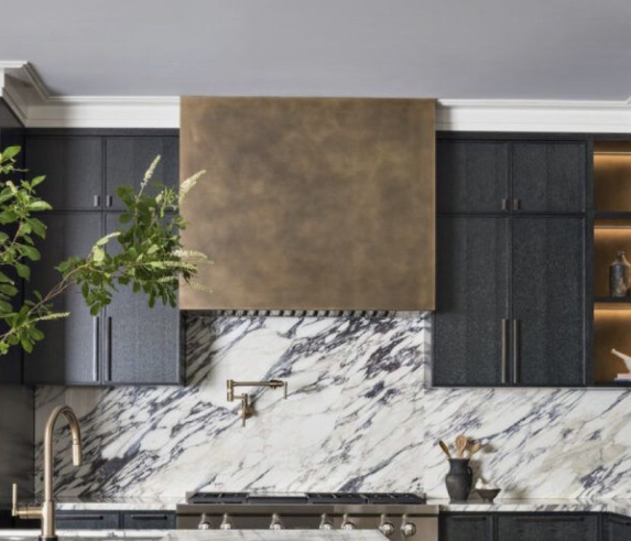 ELITE Retro Non-direction Antique Brass Kitchen Exhaust Hood for Alexandra