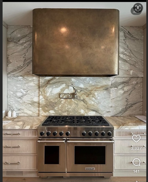 ELITE Retro Non-direction Antique Brass Kitchen Exhaust Hood for Sherry